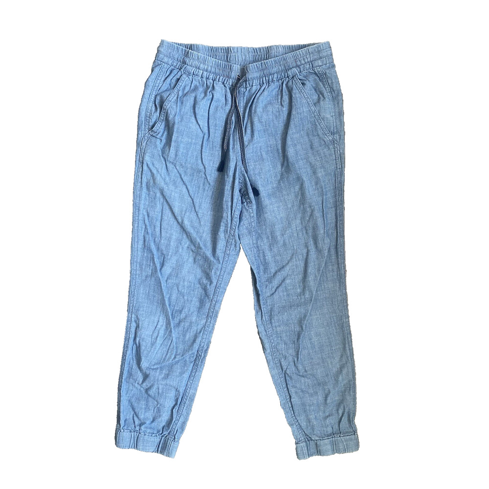 GAP Pants Womens 0 Chambray Cotton Coastal Casual Vacation Travel Pull On Slacks